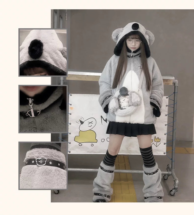 Baozi Pig - Sleeping Koala - Plush Coat with Matching Leg Warmers or Koala Bag