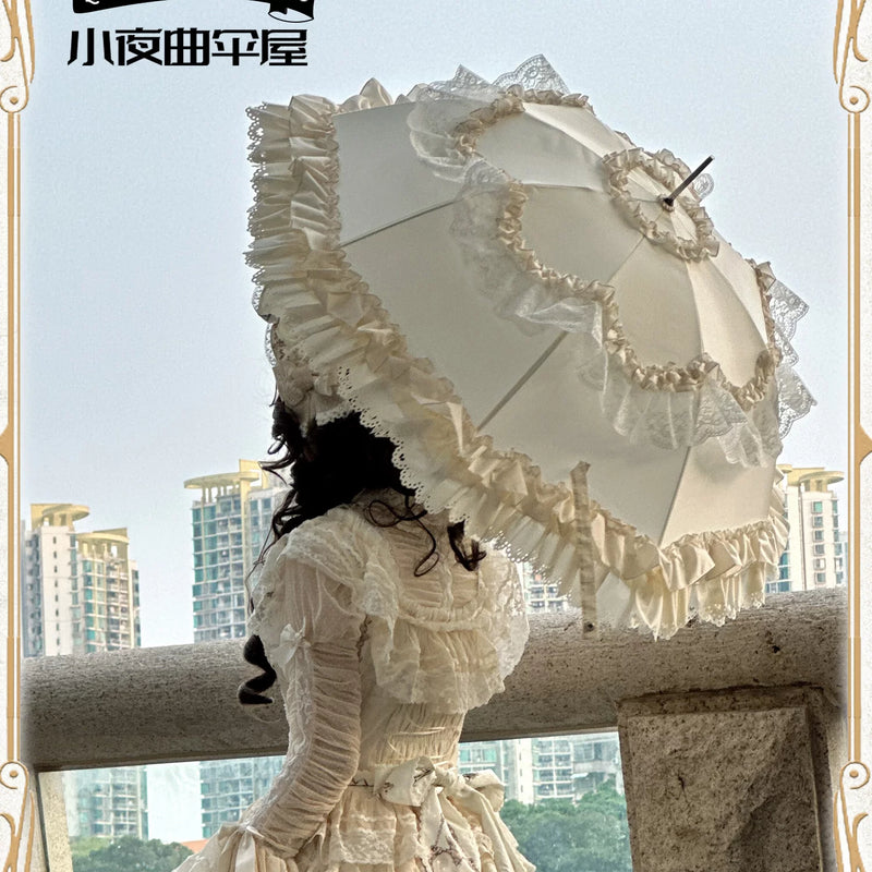 小夜曲伞屋 - 春日来信 鸟笼型蕾丝 Lolita 晴雨伞 商品图 5