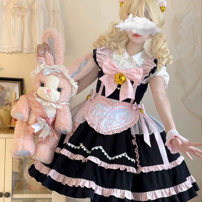 Lady Han Sweet Chef Maid JSK dress from Lolita Fetch, featuring a pastel-colored, adorable maid-themed design with bows and ruffles.