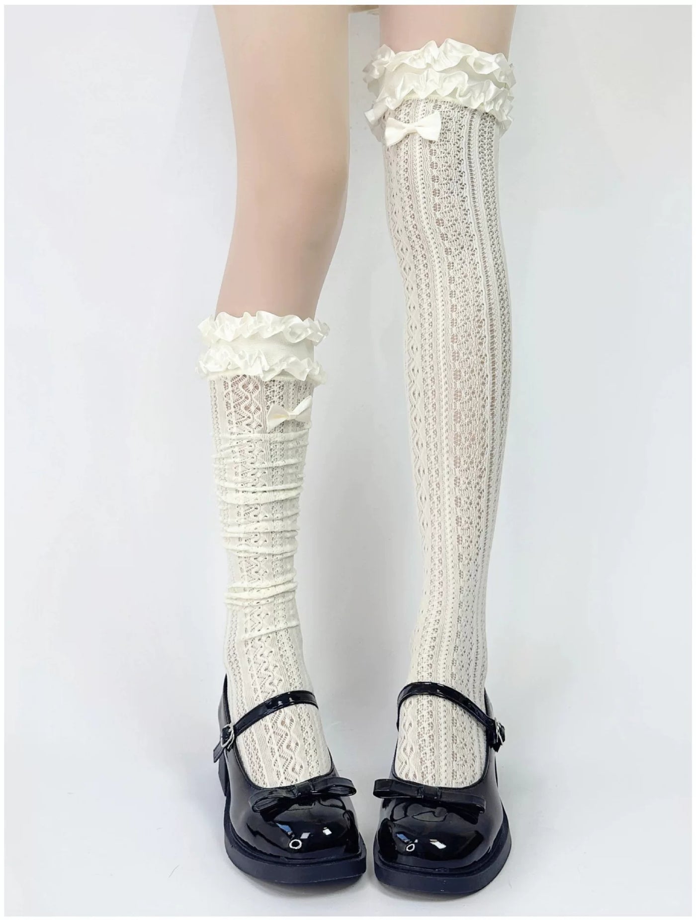 Fantasy Doll - Openwork Lace - Lace Socks with Bow Trim