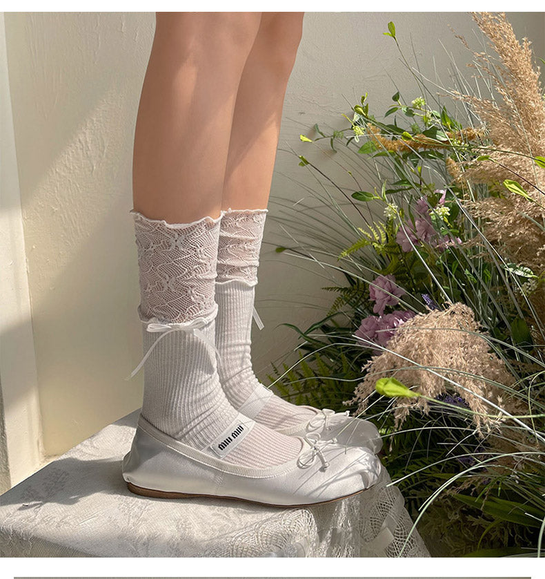 WAGUIR - Sweet Lolita Accessory Patchwork - Lace Pile Socks Socks