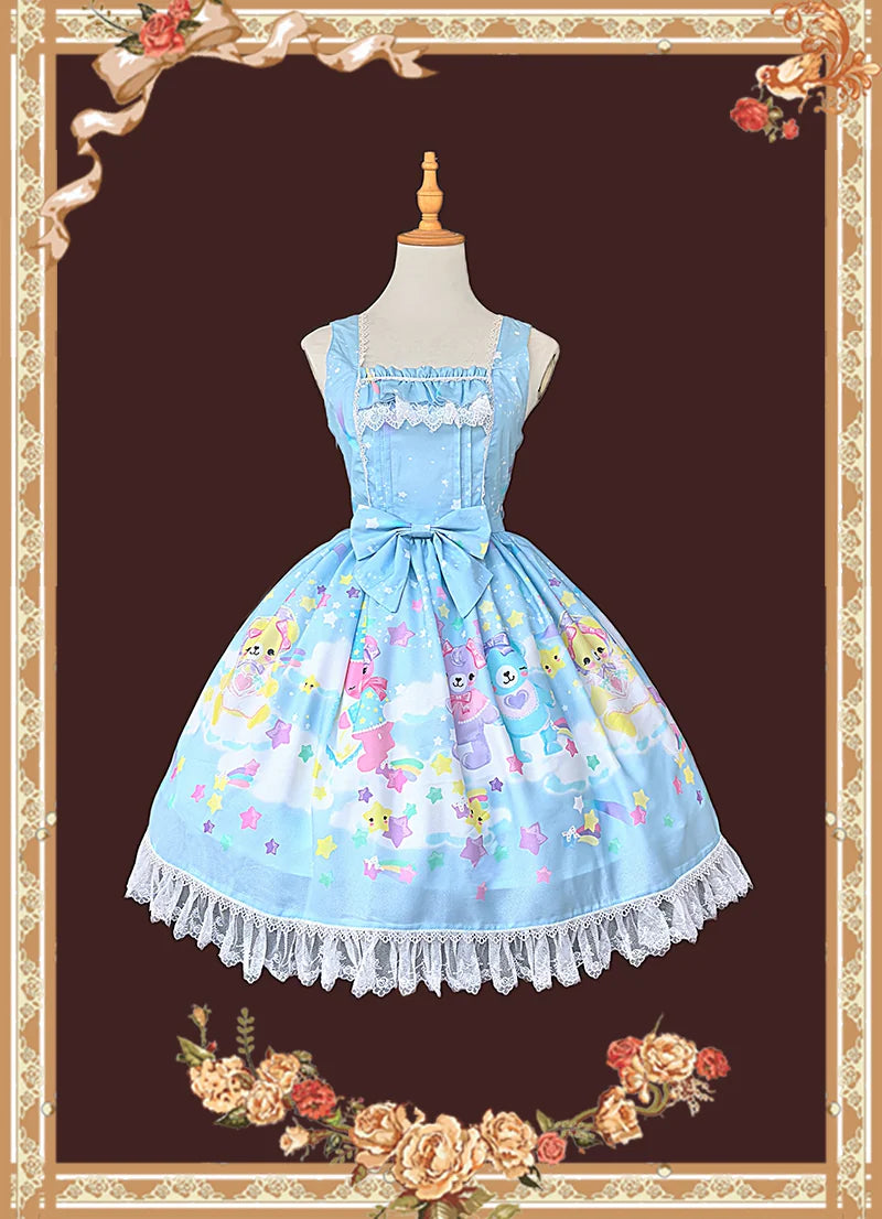Infanta - Sleepy Bear - Printed Chiffon OP & JSK