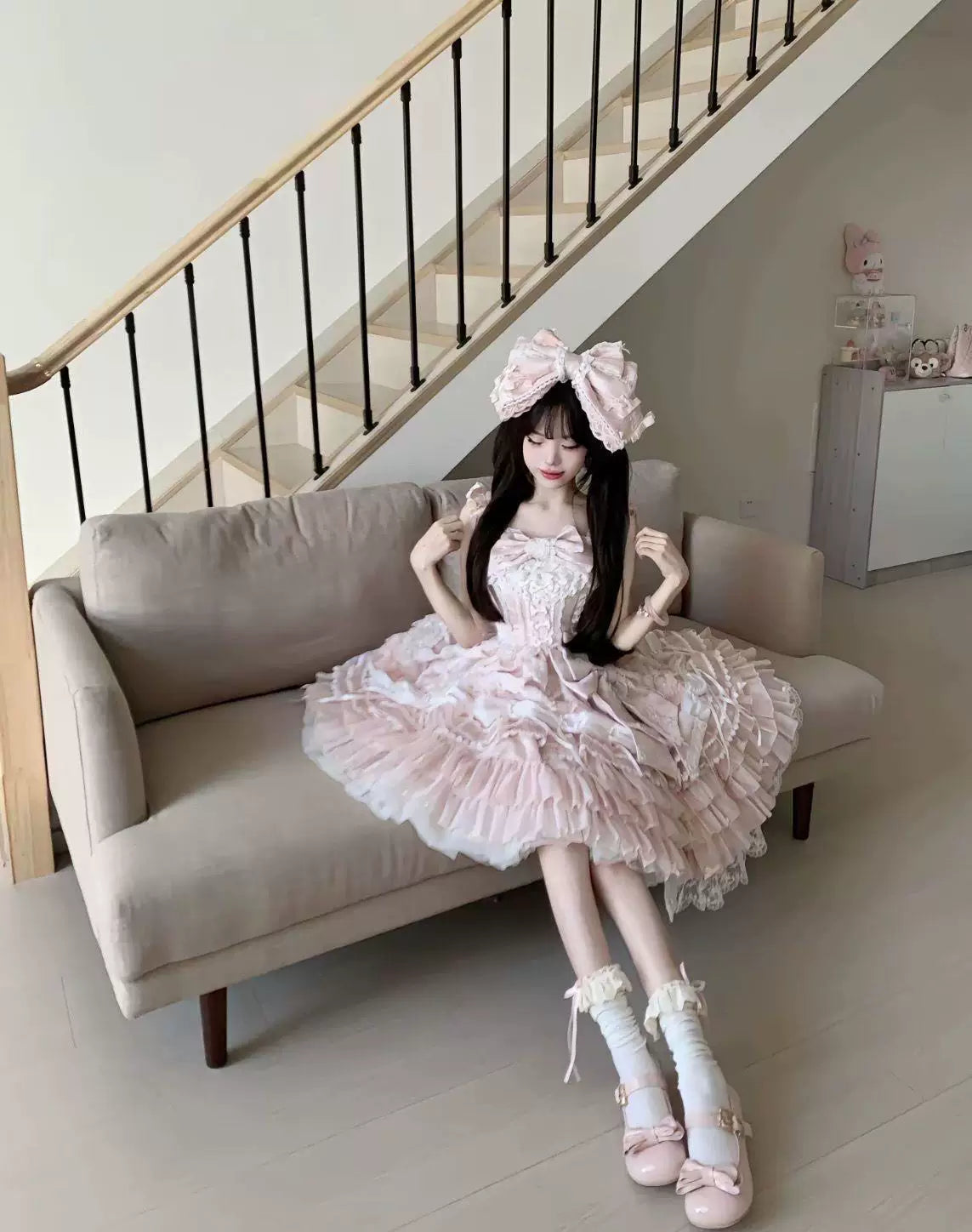 Sweetheart Dream Machine - Flower Wedding - Embroidered JSK with a Tiered Lace Skirt