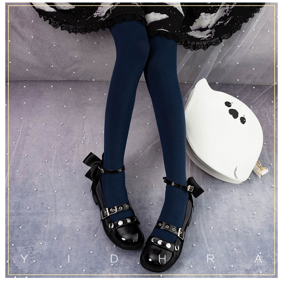 Yidhra - 120D Daily Lolita Velvet Spring - Leggings, Solid Color Socks