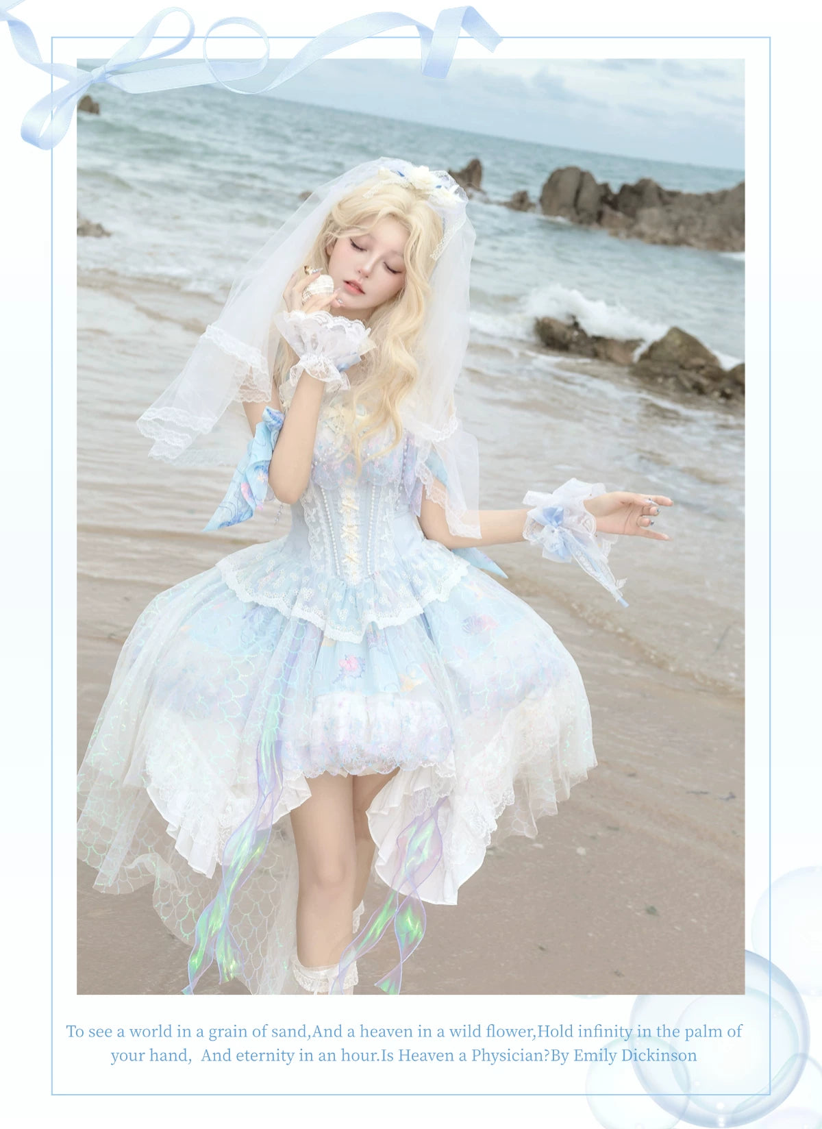 Thousand Wood - Mermaid's Tears - Lace JSK Full Set with Veil and Sleeves