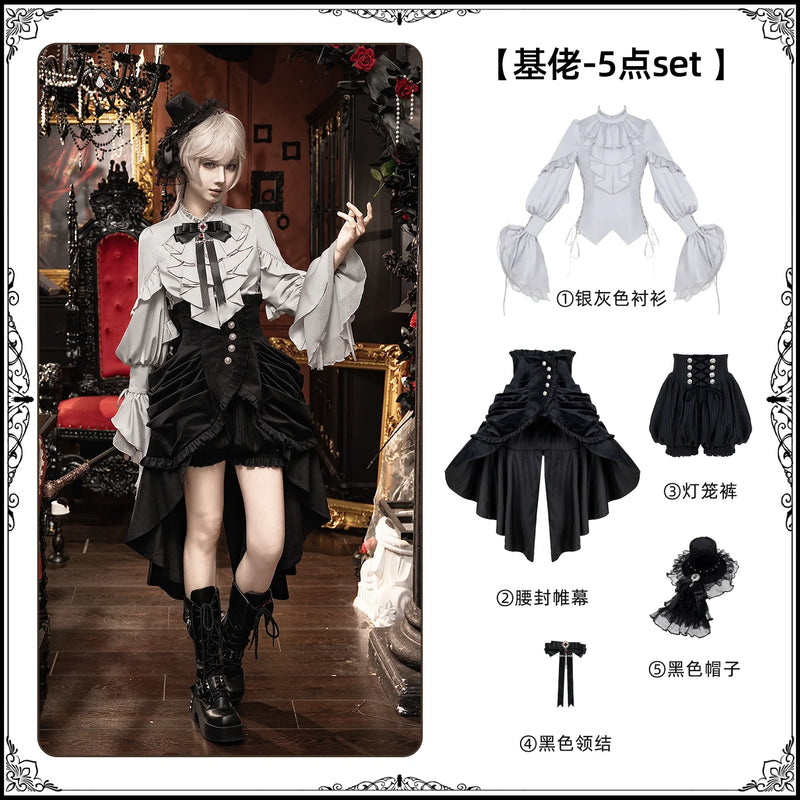 With PUJI - Night Raven - Gothic Lolita JSK Dress detail view 8