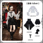 Ouji-style 5-piece set (waist cincher curtain + silver-gray shirt + lantern pants + black bow tie + black hat) Pre-order, ships from November 7 / S