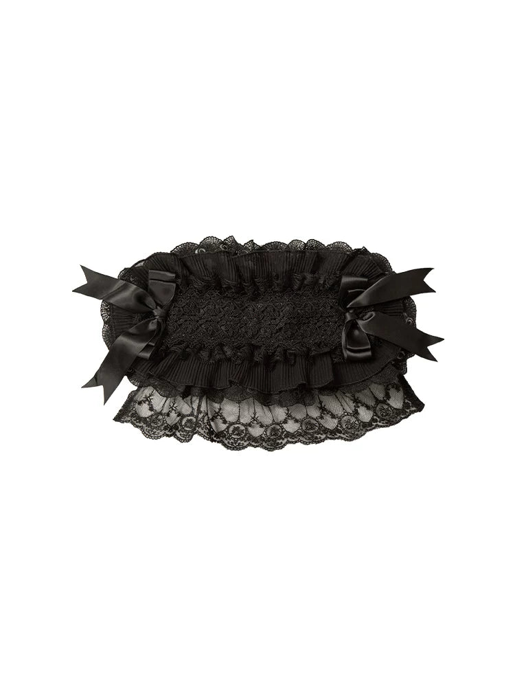 With PUJI - Bei Ly - Lolita Hair Accessory, Lace Trim & Bow Detail detail view 5