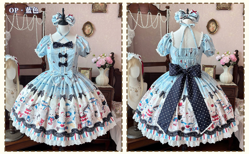 TwilightCrush - Mystery Rabbit Tea Party - Alice OP / JSK Lolita Dress - detail view 12