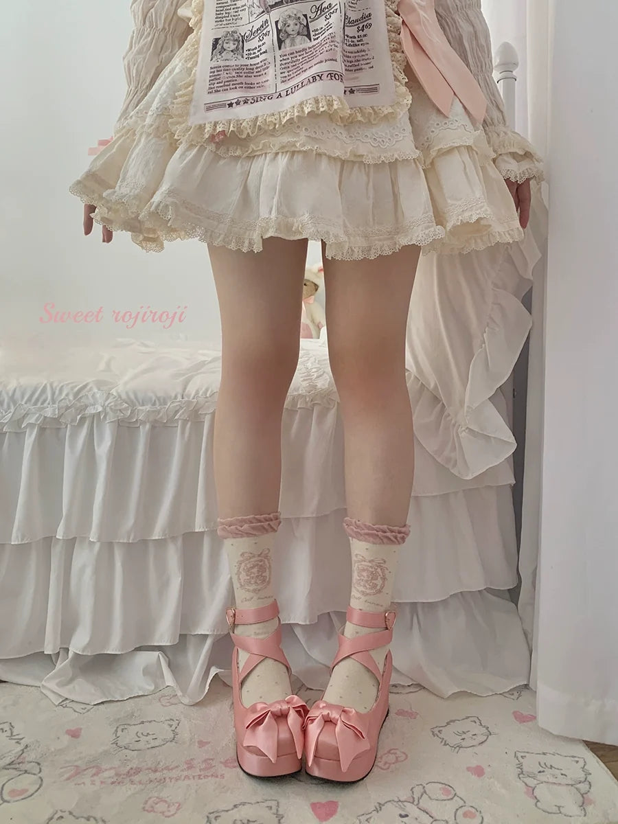 Roji Roji - Kawaii Cotton Lolita Socks Mid-calf - Socks Socks