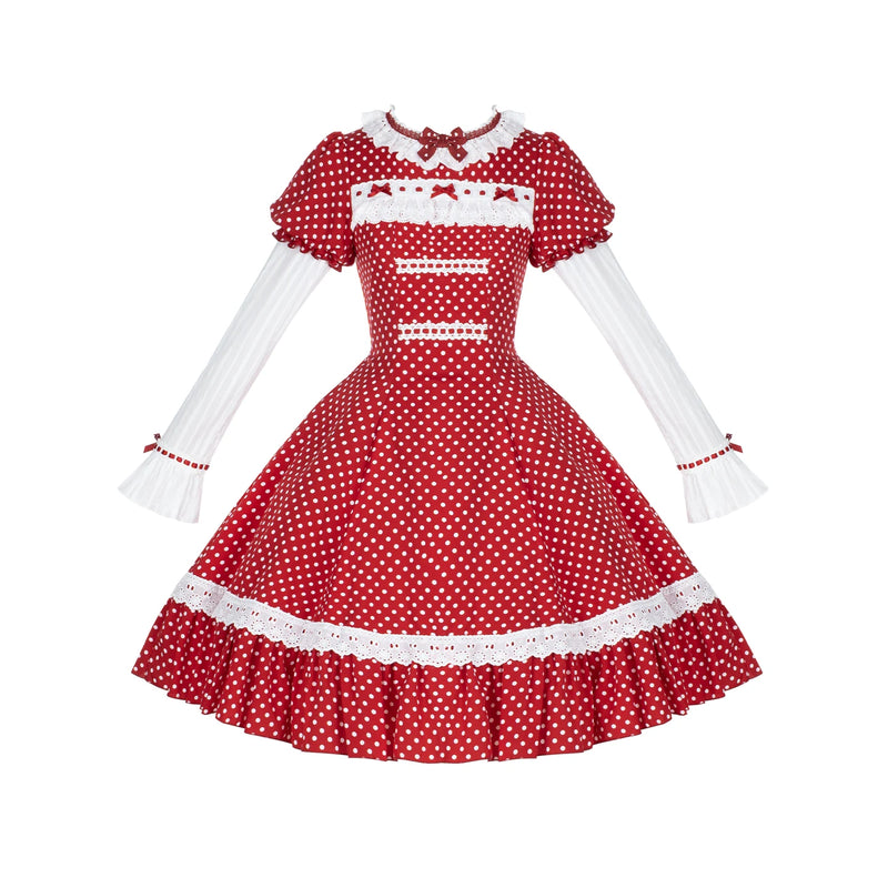 With PUJI - Showa Koni - Sweet Lolita Dress Collection, Print & Ruffle Trim detail view 9