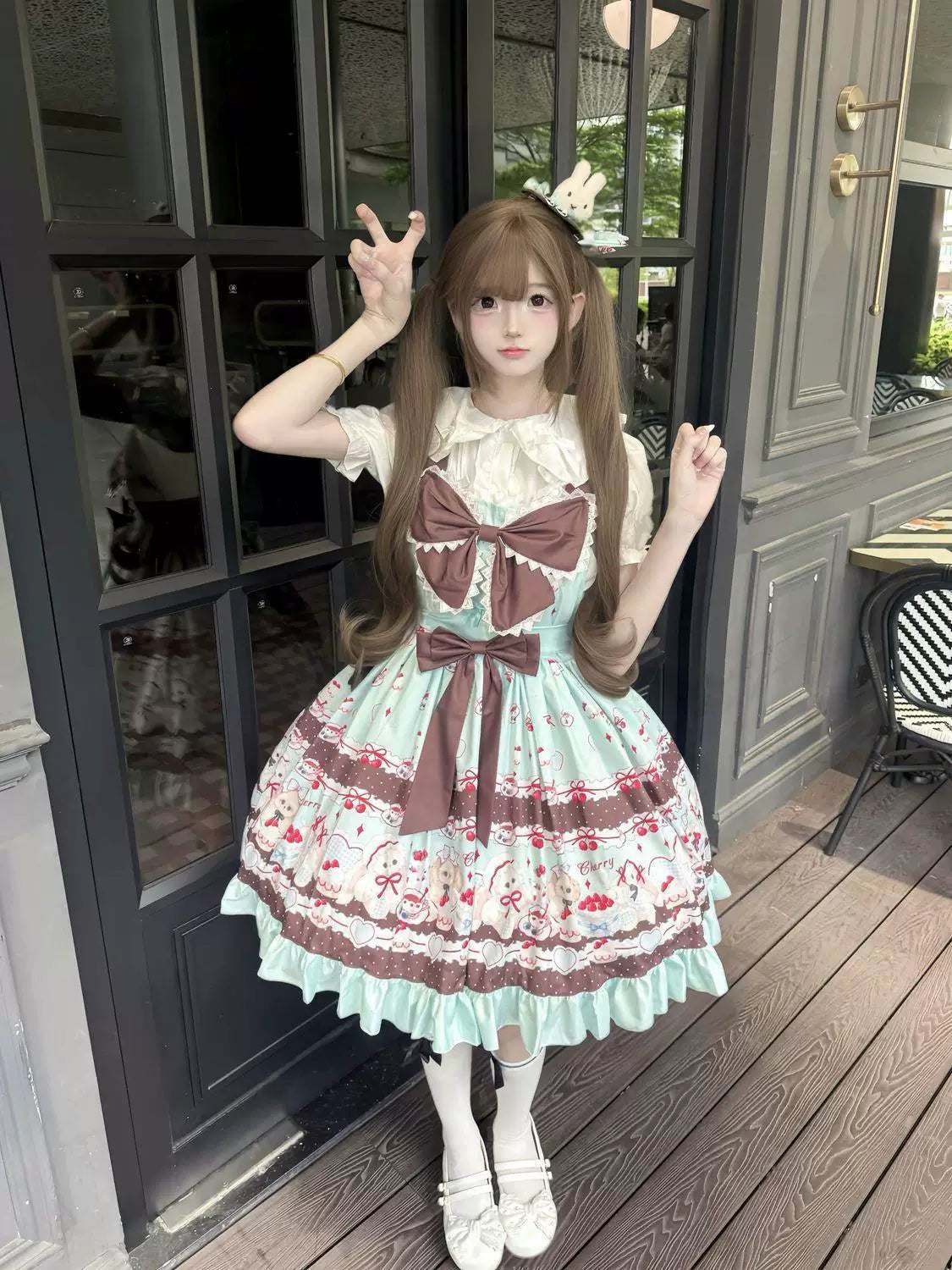 Sweetheart Dream Machine - Cherry Sweet Pie - JSK Dress with Cherry and Gingham Print