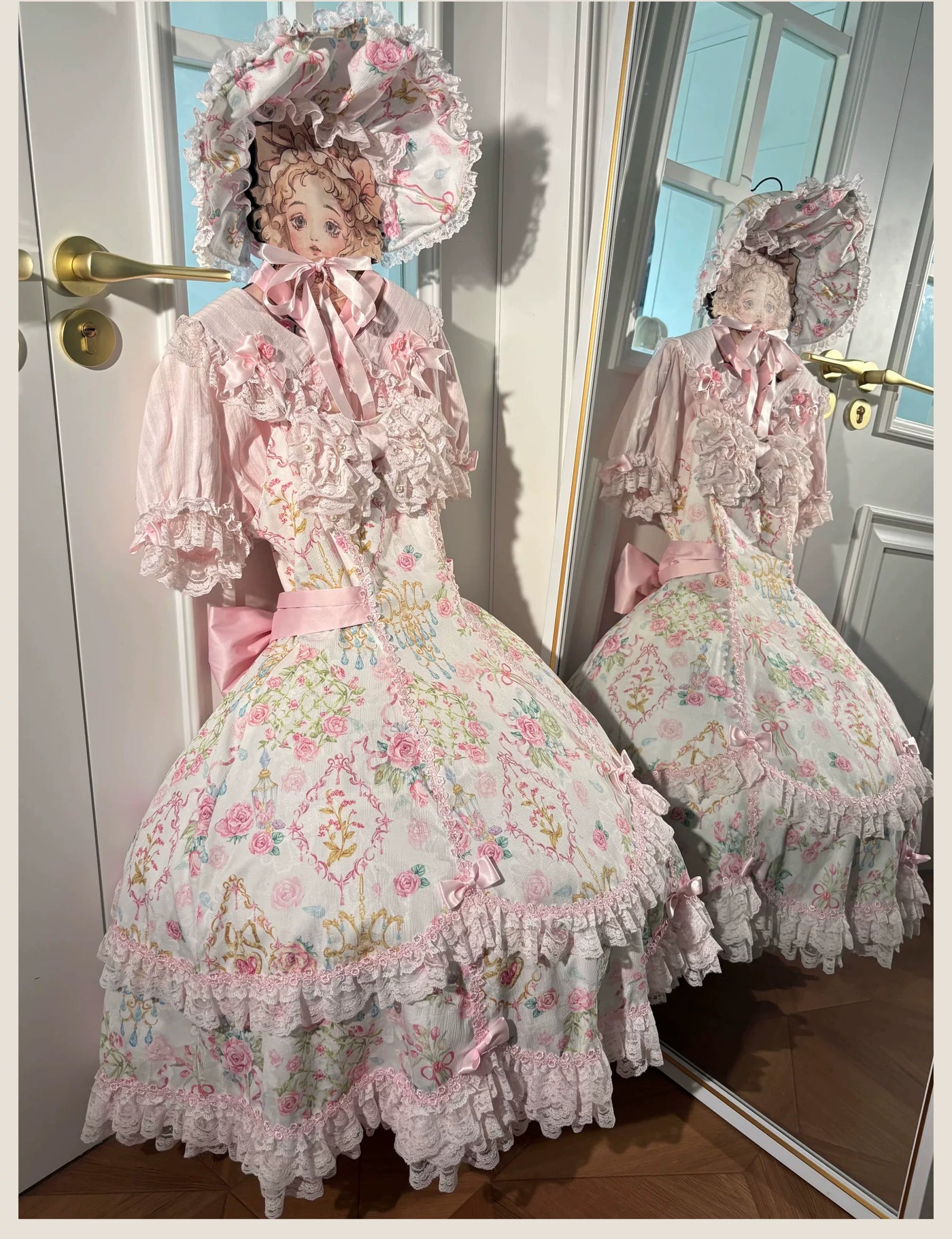 TaTaTa Lolita - Spring 2025 - Floral Old School Lolita JSK Dress, Lace Trims