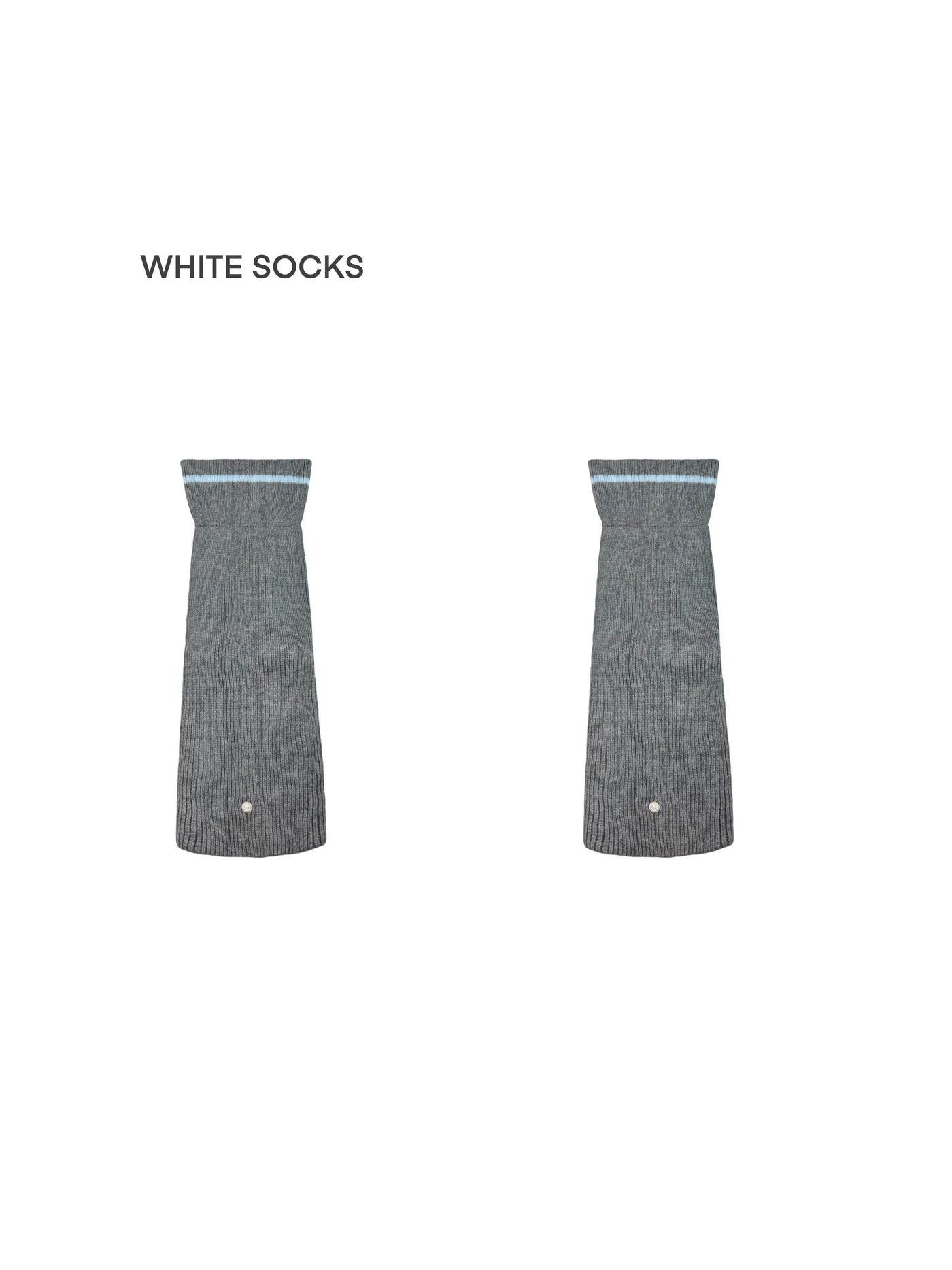 White Socks - Metal Buckle Slouch - Socks with a scrunched leg-warmer shape and metal buckle detail