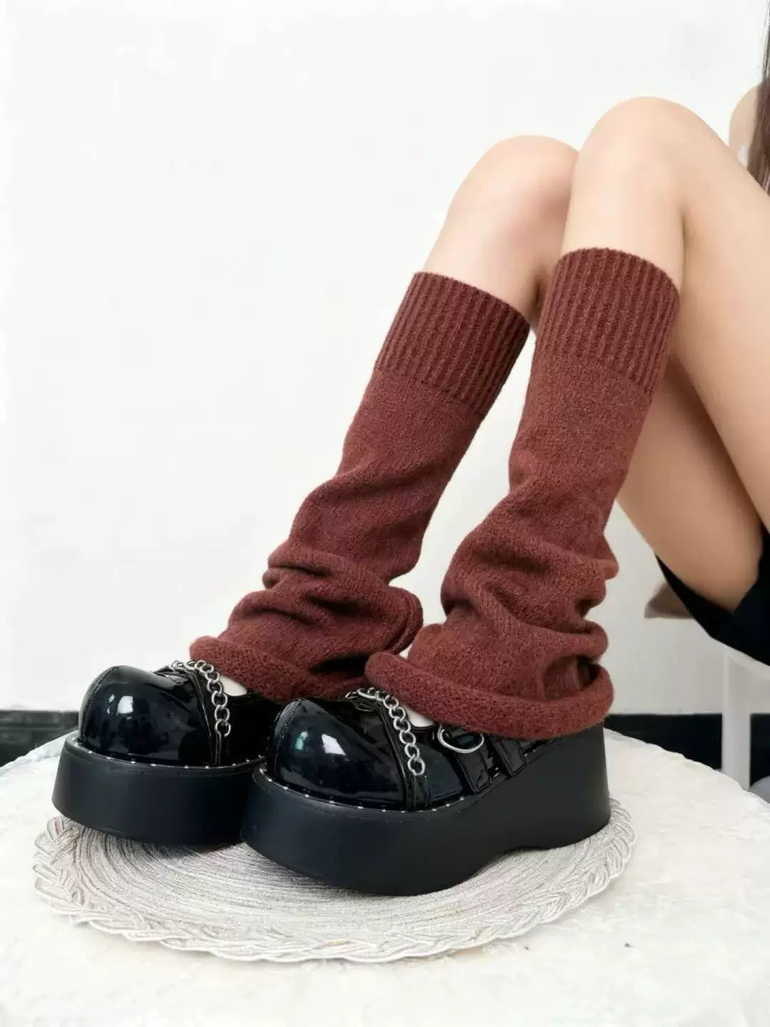 Fantasy Doll - Knit Slouch - Knit Leg Warmers with Folded Ribbed Cuffs