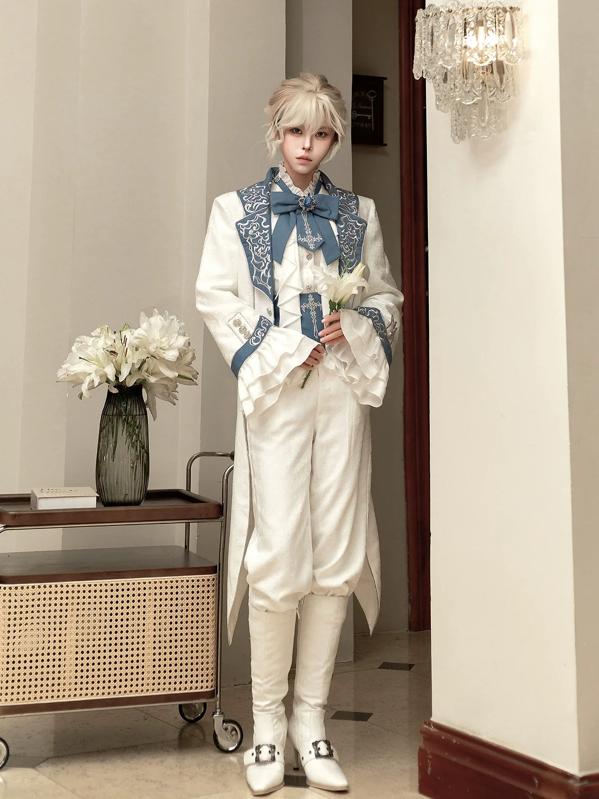 Your Princess - Lunar Paladin - Embroidered Ouji Lolita Tailcoat Set