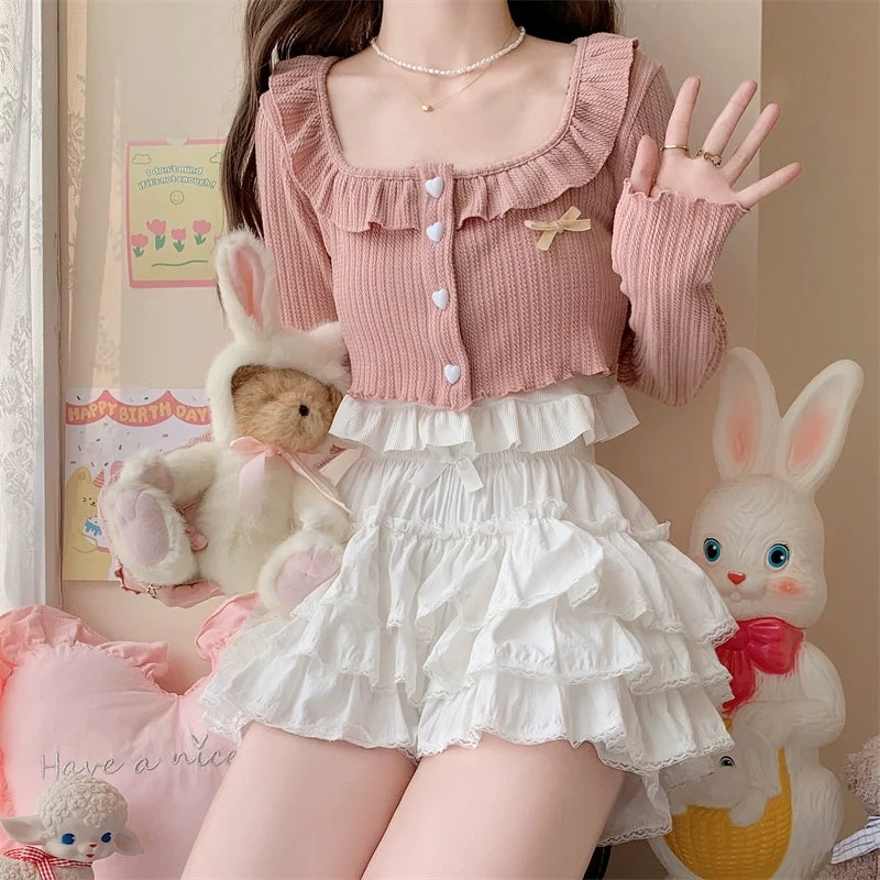 Sugar Girl - Cotton Lolita Bloomer - Loose Ruffled Hem Petticoat
