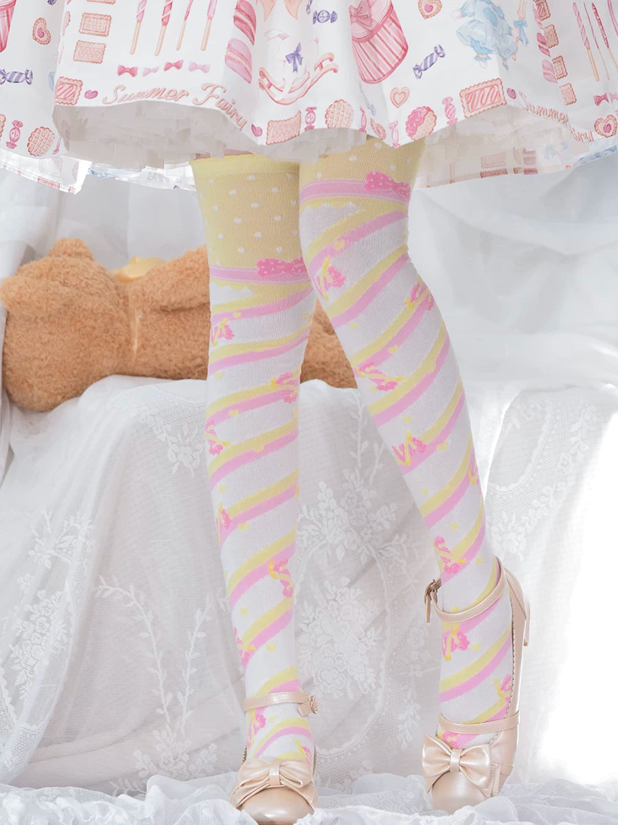 roji roji - Little Candy - Over-the-Knee Socks with Narrow or Wide Stripes