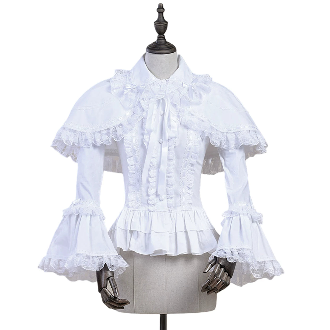 LACE GARDEN - Knight Manor - Hime-Sleeve Blouse Two-Piece Set with Detachable Shawl