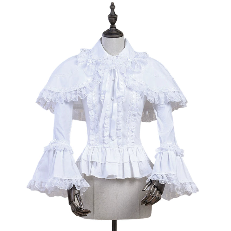 LACE GARDEN - Knight Manor - Hime-Sleeve Blouse Two-Piece Set with Detachable Shawl