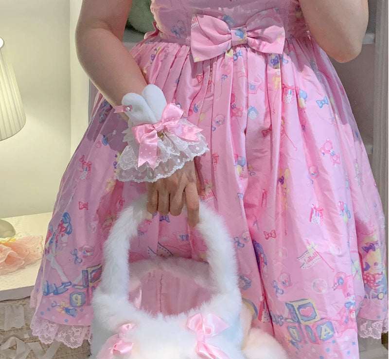 roji roji - Bunny-Ear Lace - Hand Sleeves with Polka-Dot Bows