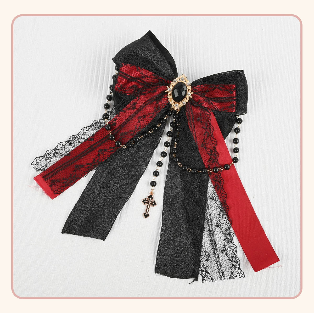 Stardust Rose - Rose Covenant - Lolita Accessories with Red Roses and Black Lace