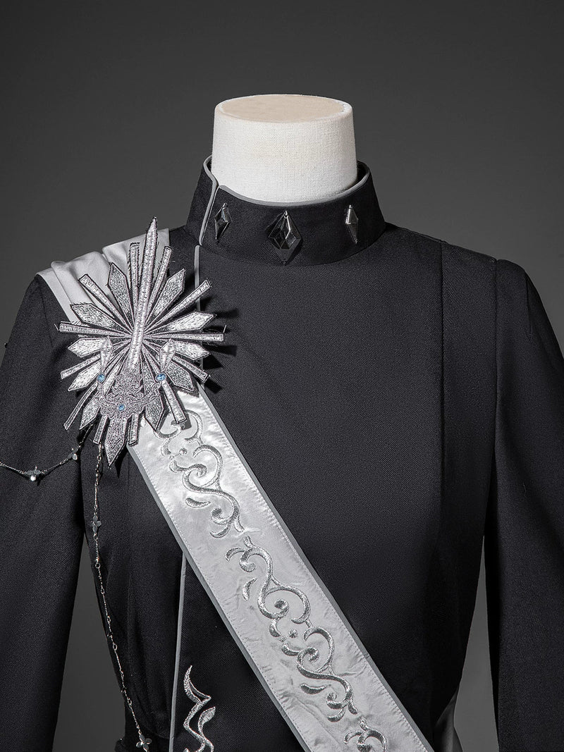 Your Princess - Oathbound Sword - Embroidery Ouji Lolita Set, High-Low Hem Coat