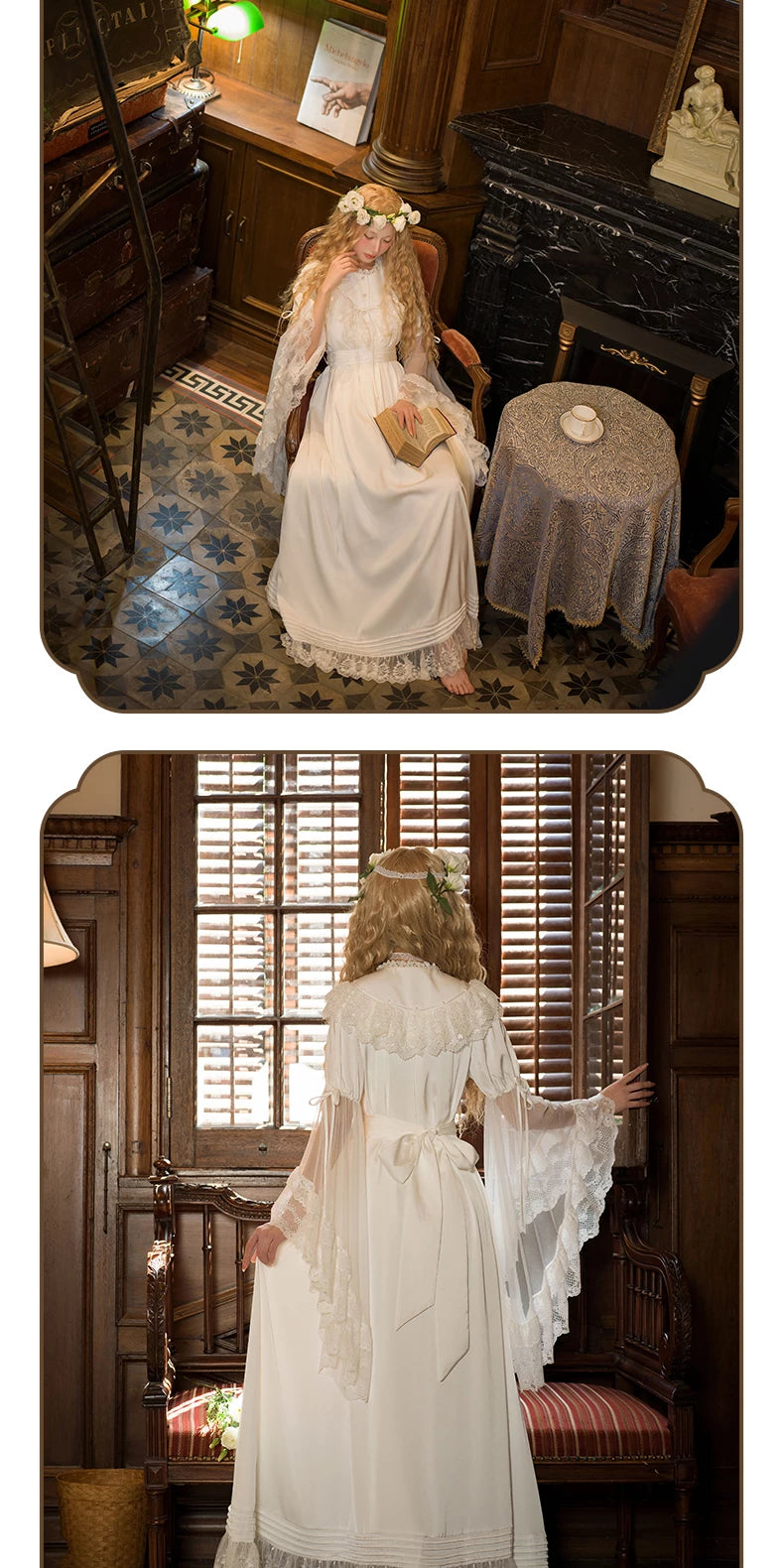 Inmorelli - Jasmine Manor - Edward OP dress with flared lace cuffs