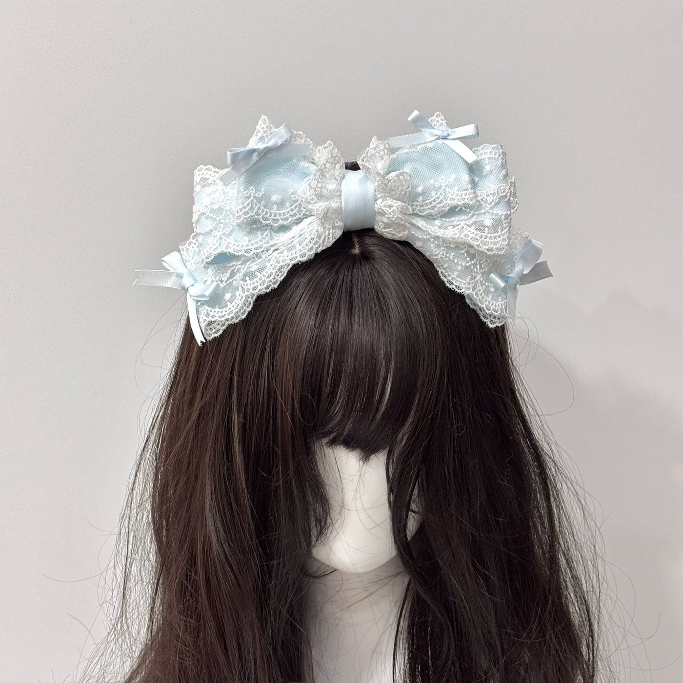 Cat Tart - Handmade Lace Bow - Lace-Trimmed KC Hair Accessory with a Large Bow