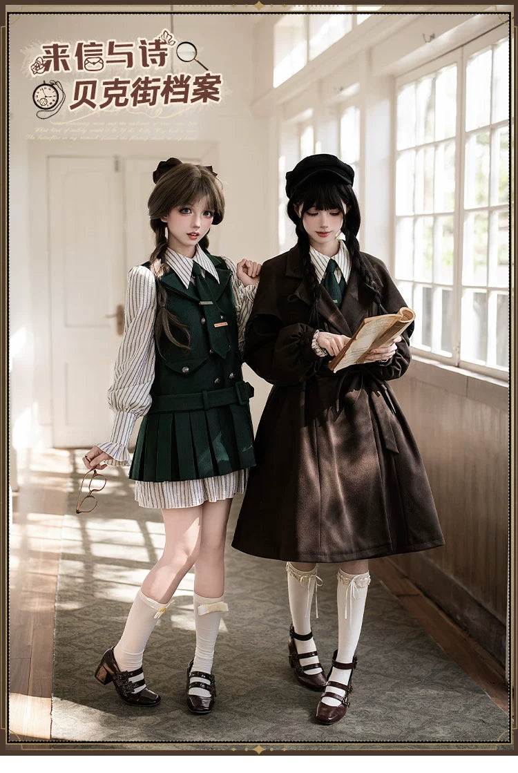 With PUJI - Baker Street Archives - Preppy Lolita OP Dress detail view 6