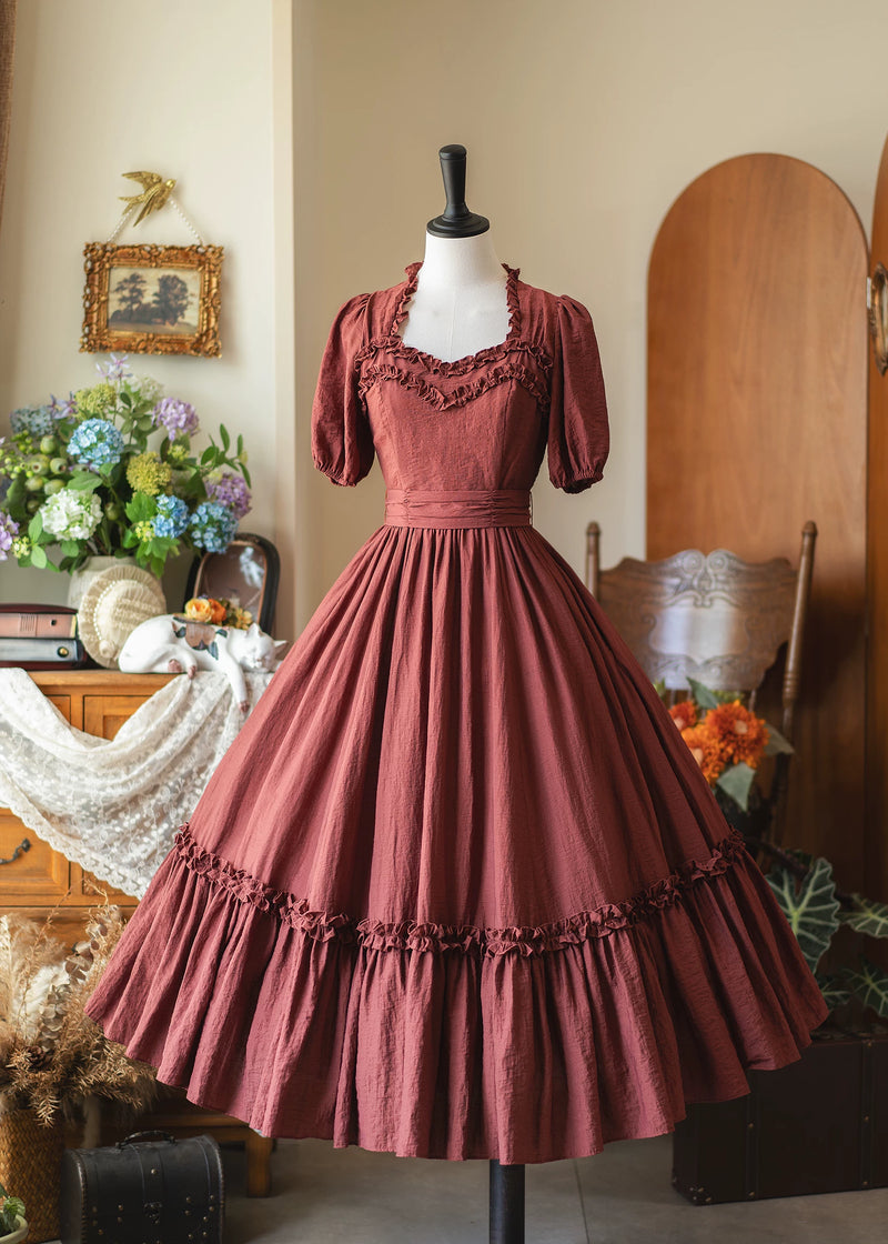 Forest Wardrobe - Forest Pastoral - Square-Neck Ruffle Dress and Underskirt - 9