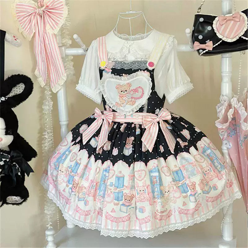 Sweetheart Dream Machine - Bear Toy House - Bear-Print JSK Dress