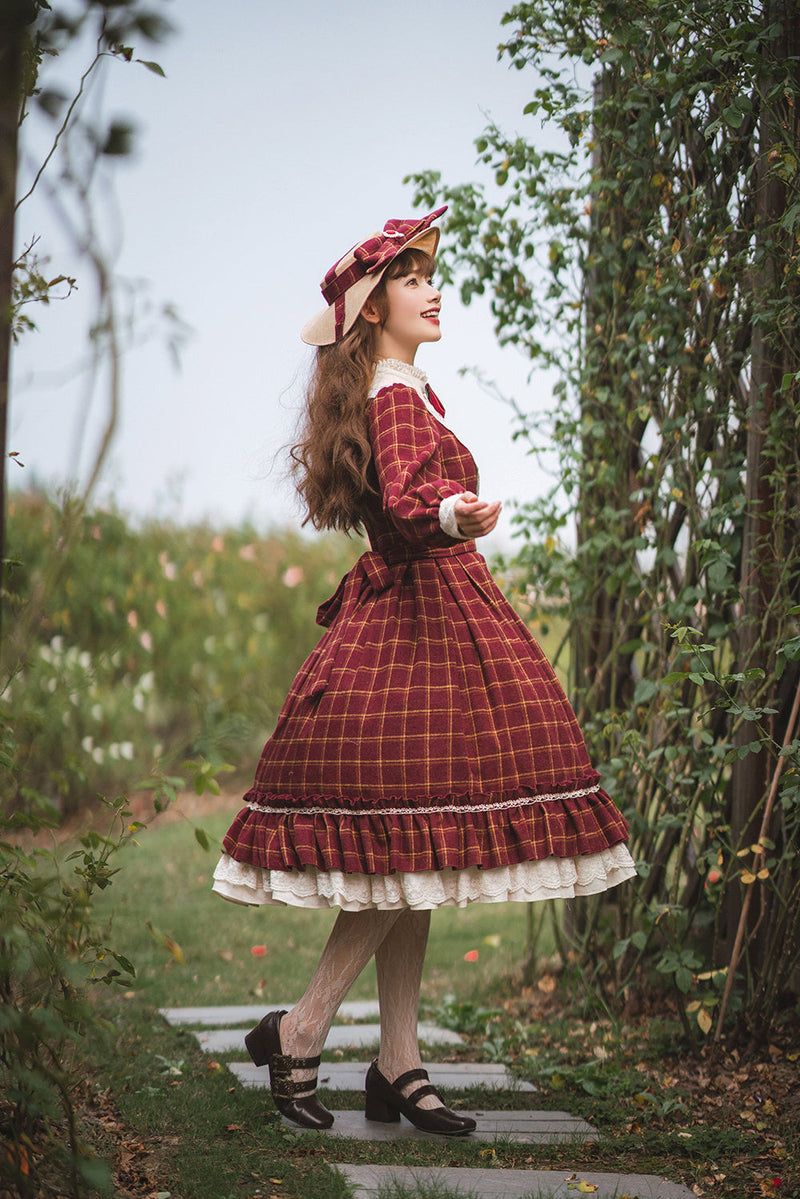 Miss Point - Rose Silhouette 3.0 - Plaid Vintage Classic Lolita OP