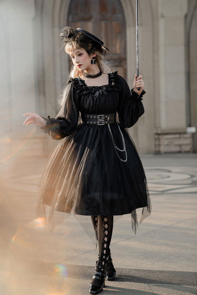 Your Princess - Gothic Lolita High Waist Black Dress - OP Dress