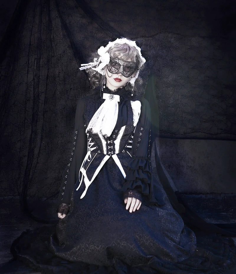 MILU ORIG - Herbarium - Gothic Lolita Skirt Set with Butterfly-Print Vest - product detail 9