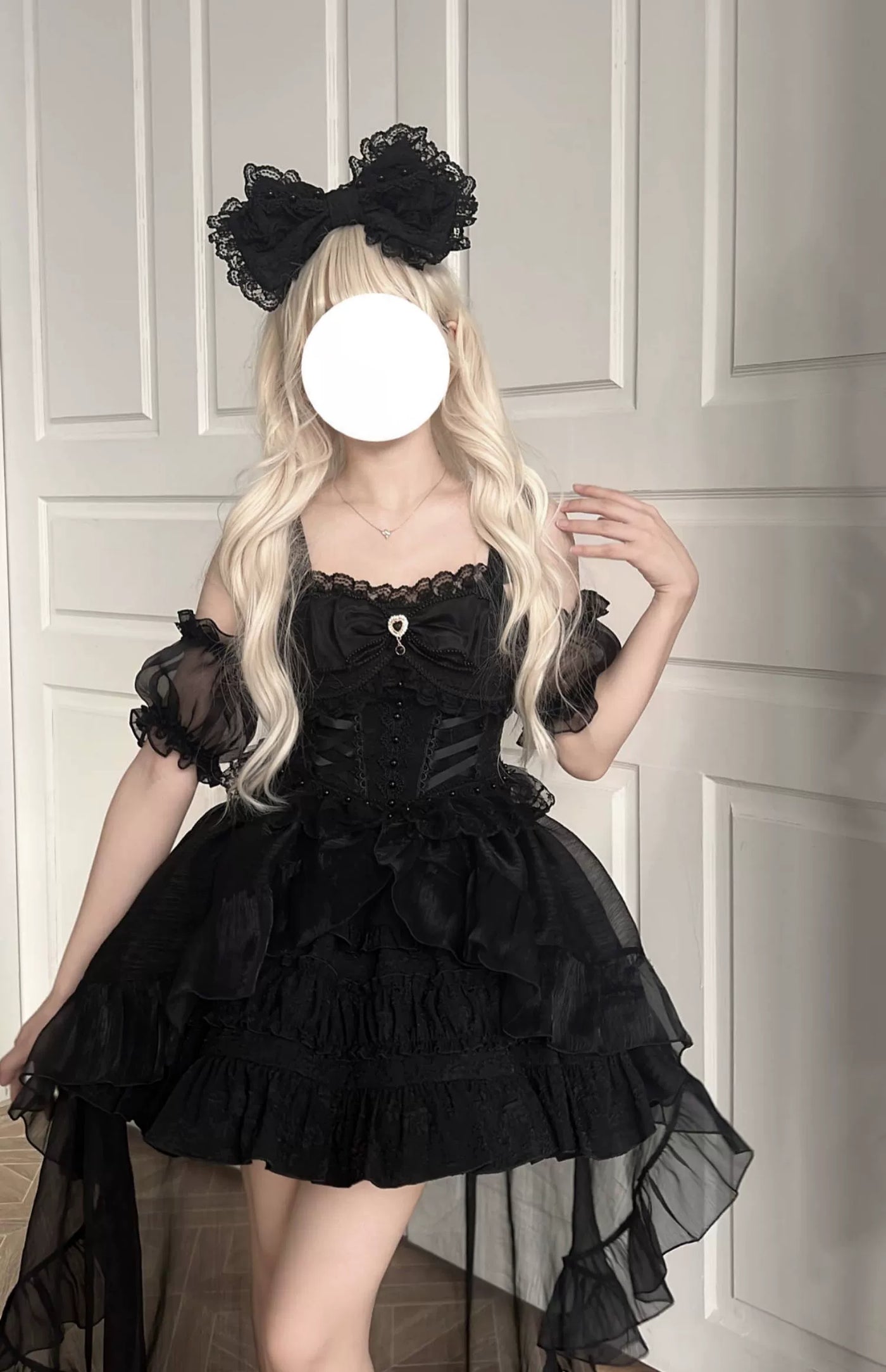 Rose Tale - Sweet Lolita JSK Summer Lolita Suspender Dress S Black JSK