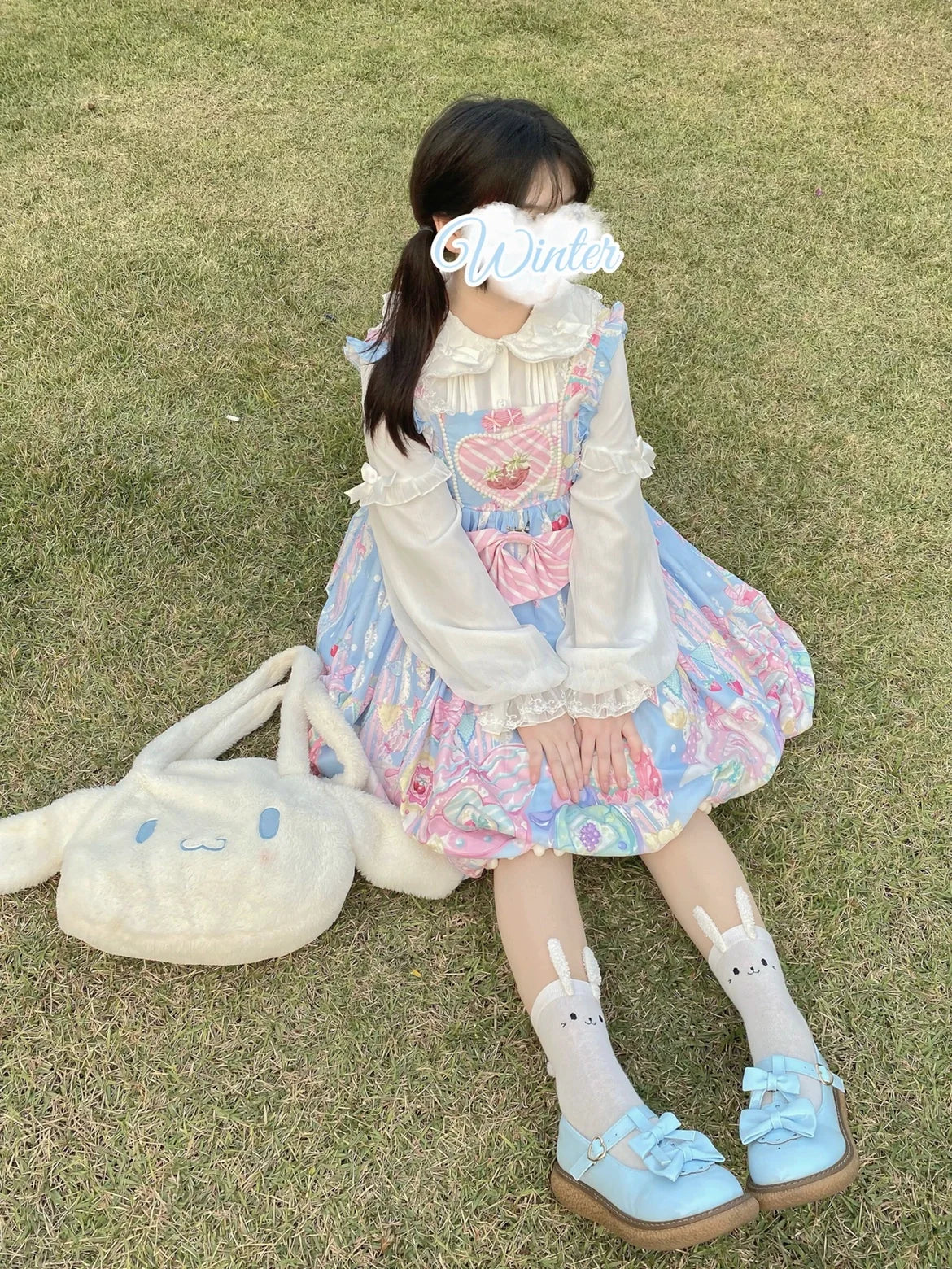 DMFS Lolita - Sweet Lolita Blouse Double-layered - Puff Sleeves Lolita Shirt Innerwear