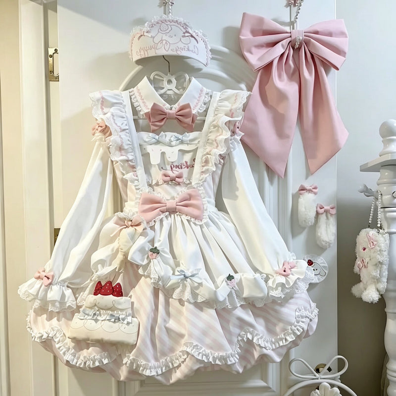 Salty Dots - Puppy Pastry Chef Sweet Lolita OP Dress - Sweet Lolita