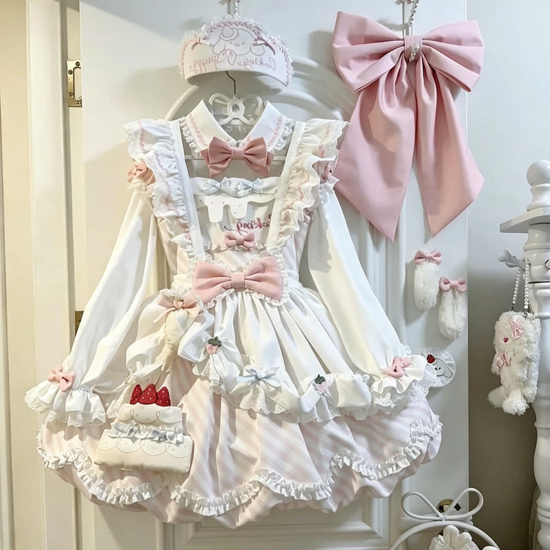 Salty Dots - Puppy Pastry Chef Sweet Lolita OP Dress - Sweet Lolita