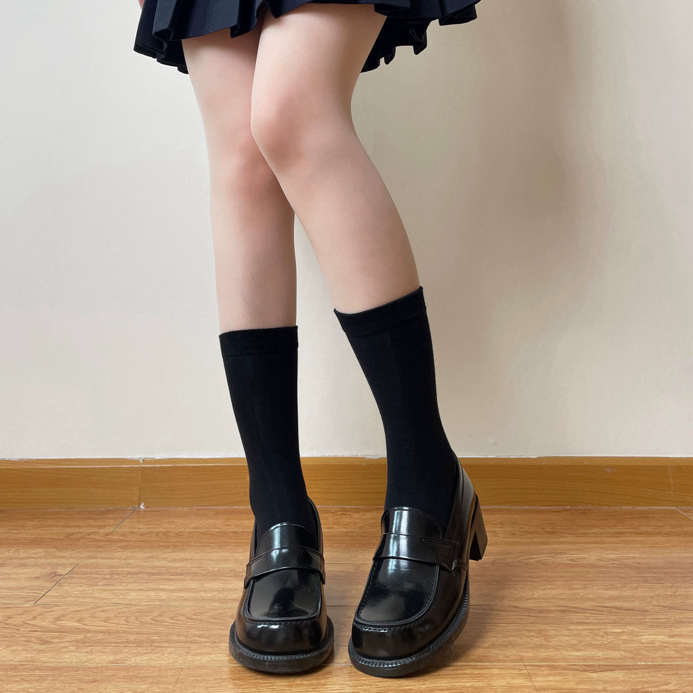 Chubby Bear Tales - Custard Bun - Two-Pair Ribbed Tube Socks in Multiple Lengths