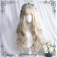 Sinwavy - Bobo Milk Tea - Beige Long-Curl Lolita Wig - Cream beige