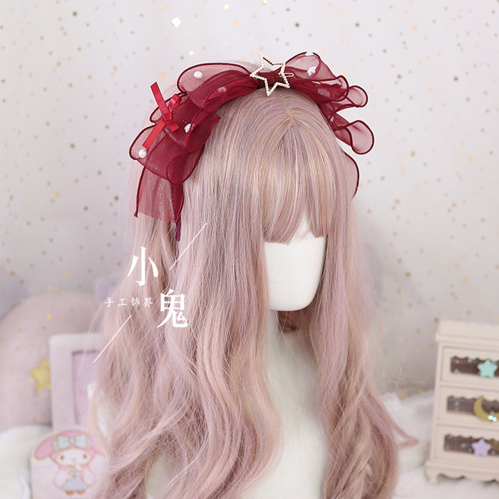 Xiaogui - Daily Lolita KC, Bow Pearl Headband - Headwear
