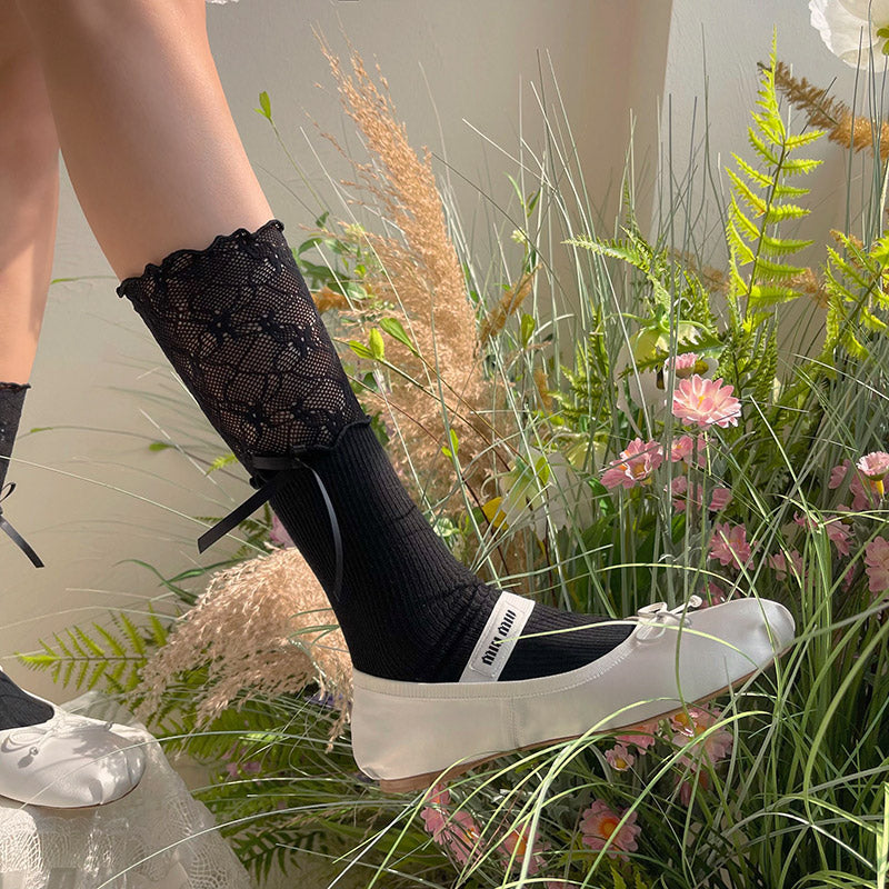 WAGUIR - Sweet Lolita Accessory Patchwork - Lace Pile Socks Socks