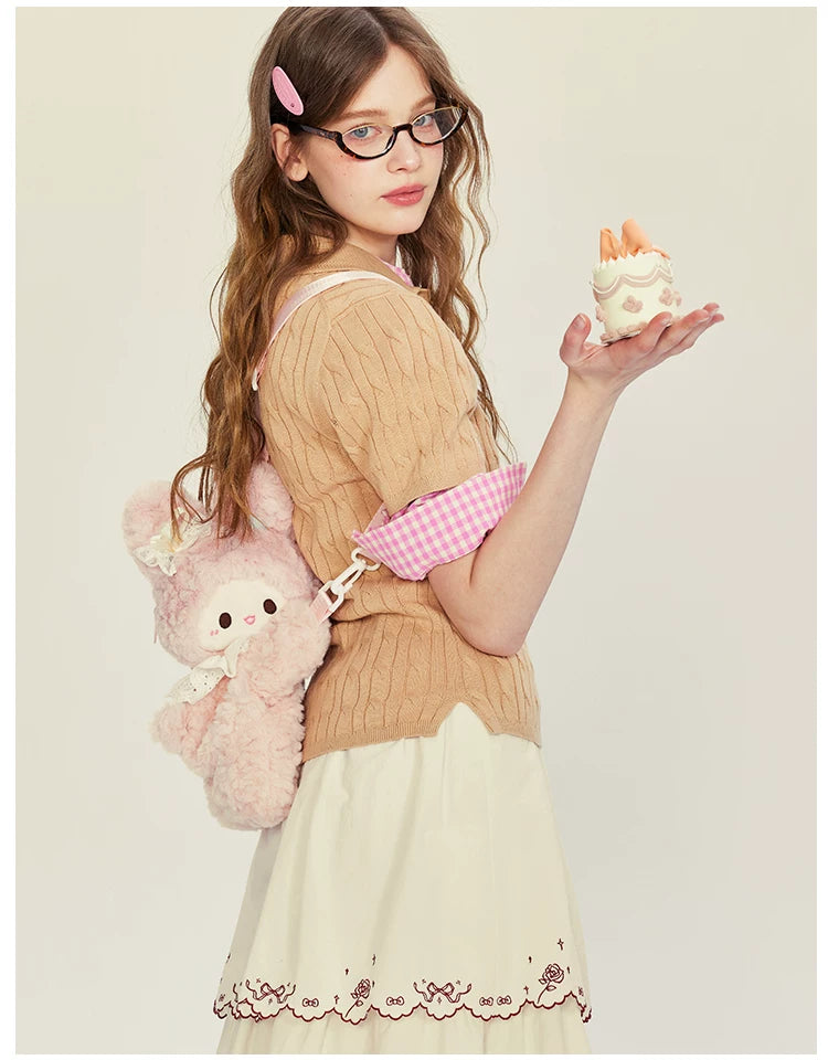 LambGuli - Rabbit and Lamb - Plush Crossbody Bag with Earphone-Bag Options