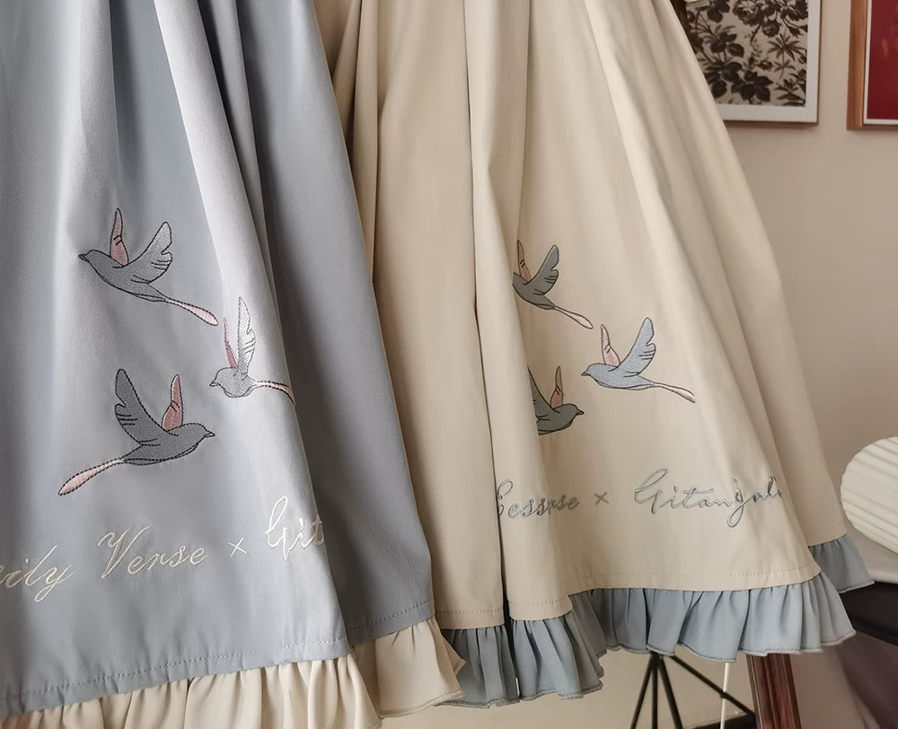 Birds in Flight - Embroidered Summer JSK Dress Set - detail view 10
