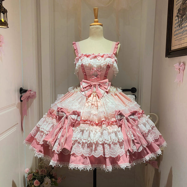 Qianmu Original - Maiden's Whispers - Tiered Sweet Lolita JSK