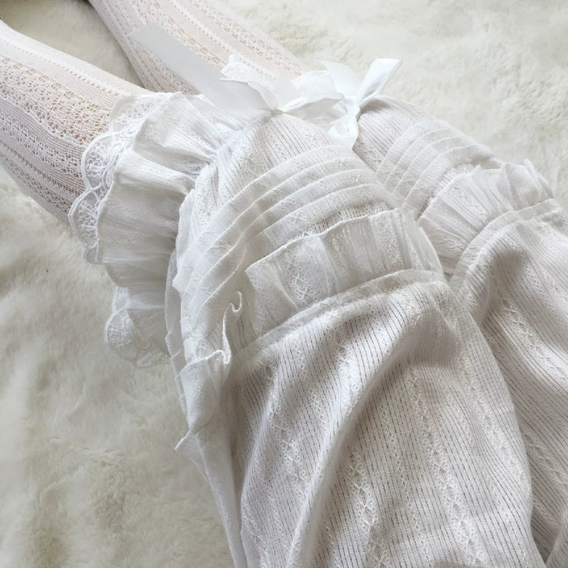 Twelve Meow - Sweet Accordion Pleats - Sweet Lolita bloomers with lace cuffs and bows - product detail 11
