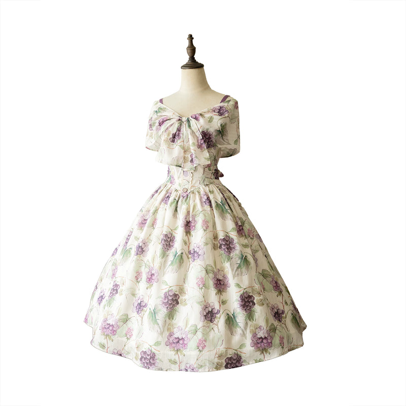 Forest Wardrobe - Forest Grapes - Classic Lolita JSK Dress and Headband - 4