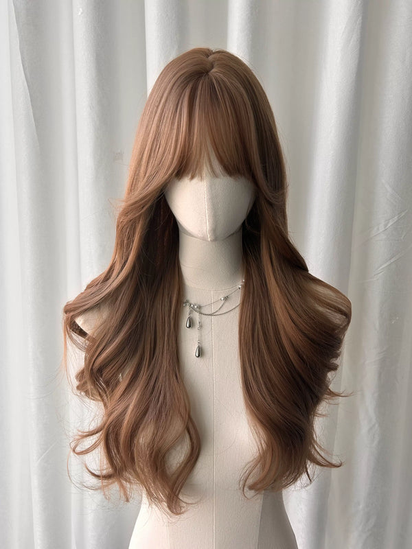 Early Baby honey tea long wavy full wig - view 5