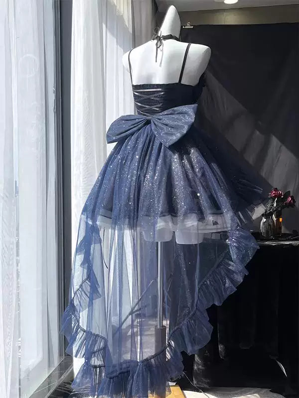 Creamy - Blue Princess - Blue Dress Set with Trailing Train